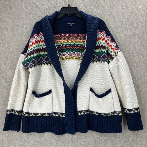 American Eagle Outfitters Sweaters - American Eagle Fair Isle Knit Cardigan Sweater Wool Alpaca Mohair Size L